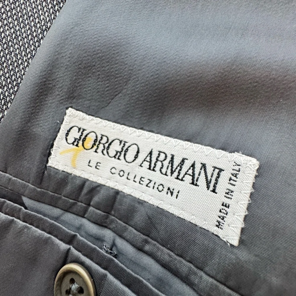 Giorgio Armani Collezioni Wool Blazer Neiman Marcus Gray Houndstooth